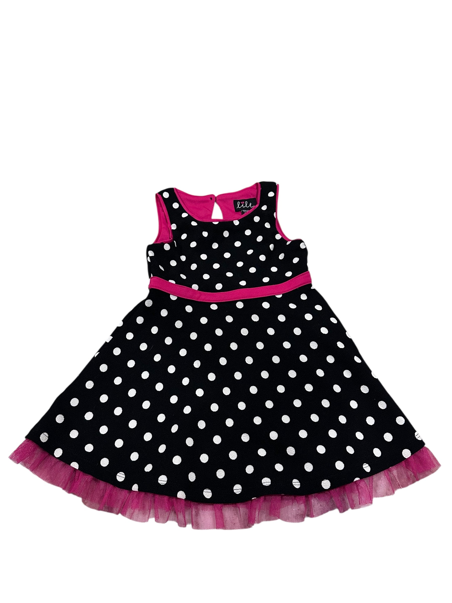 Black Polka-dot Dress (2T)