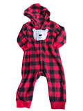 Bear Plaid Hooded Coveralls (9m)