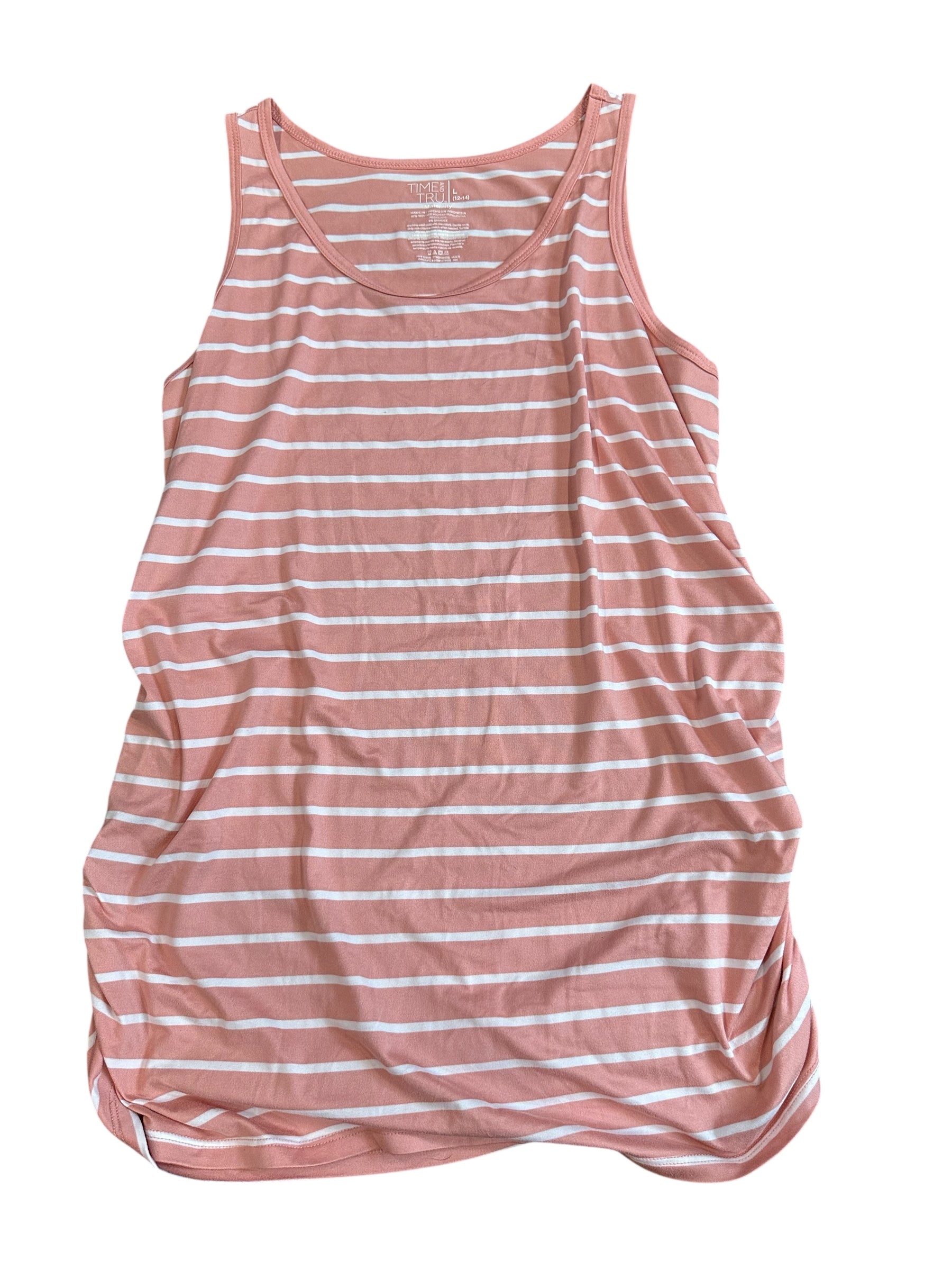 Pink Striped Maternity Tank (L)