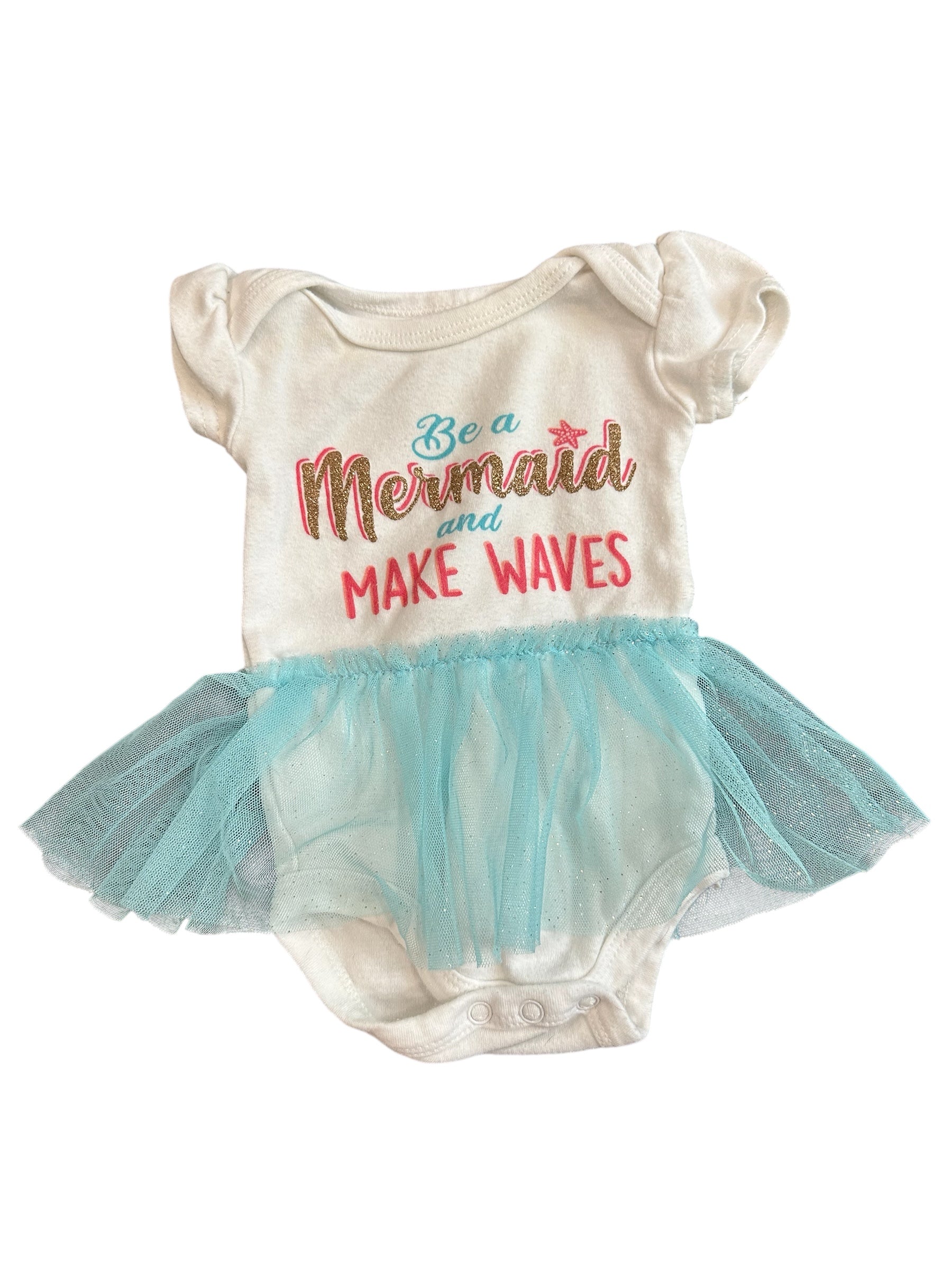 Mermaid Tutu Onesie (0-3m)