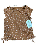 Girl Brown Floral Blouse (M 7/8)