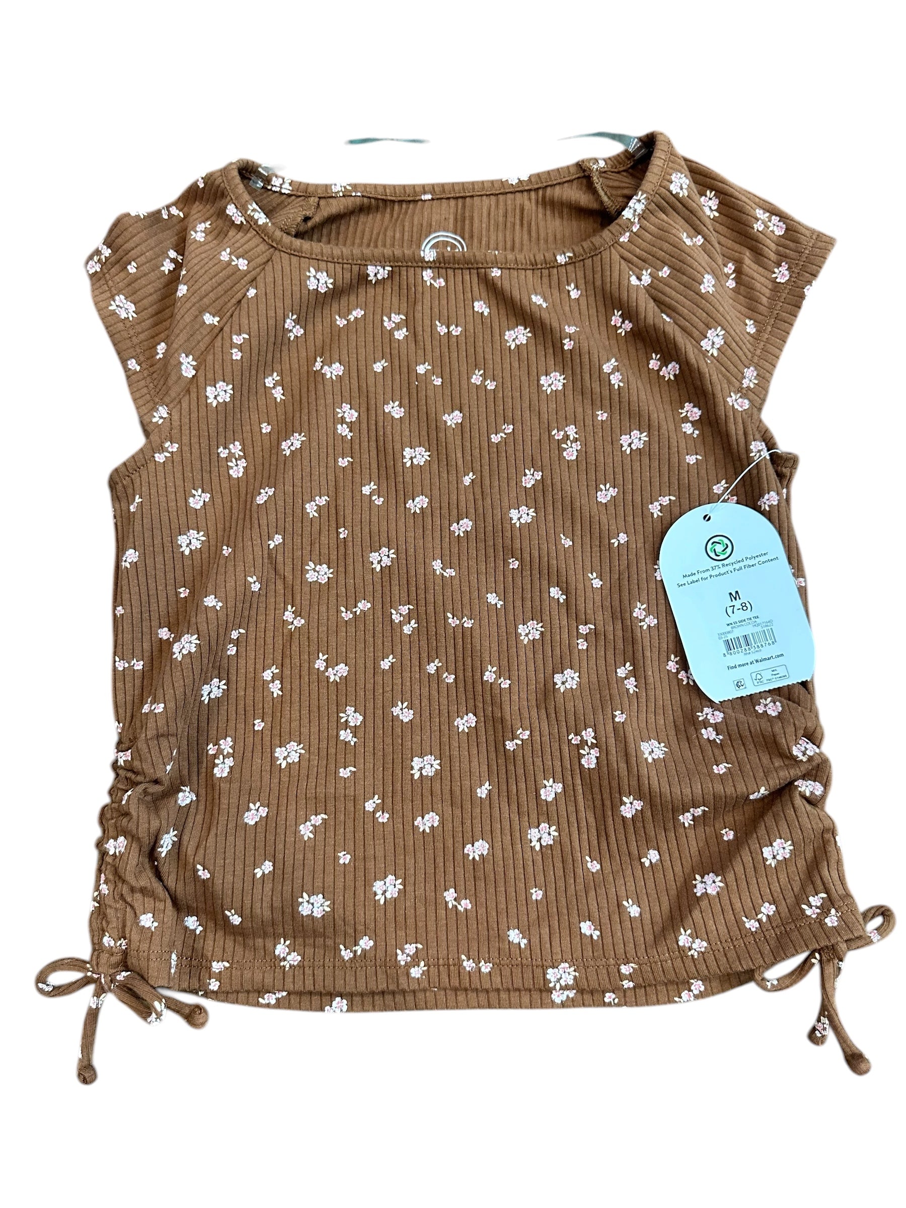 Girl Brown Floral Blouse (M 7/8)