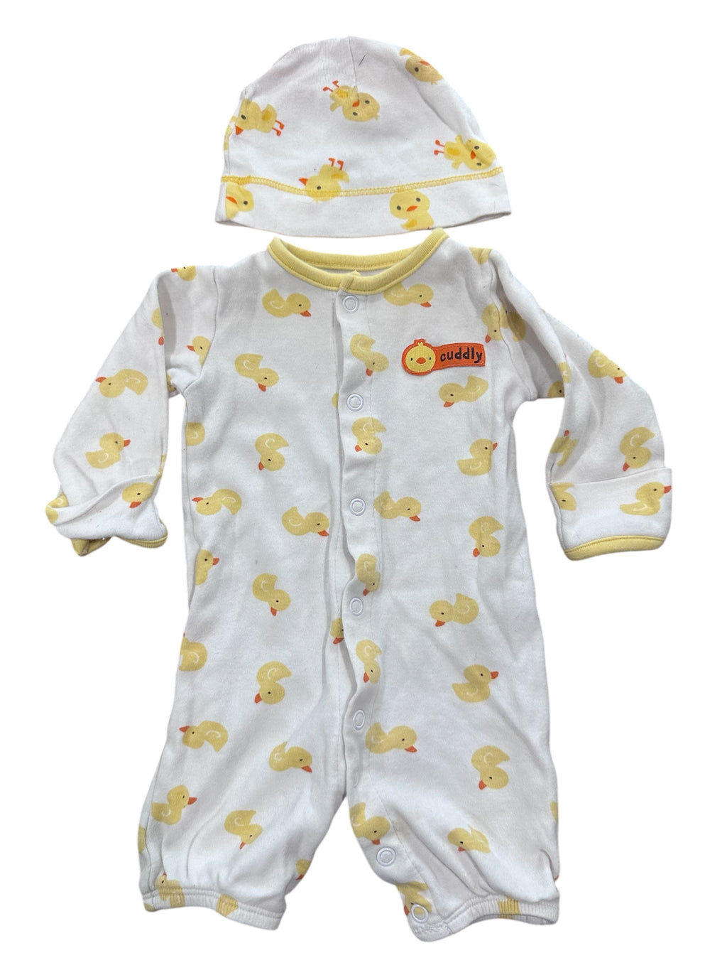 Cuddly Duck Jumpsuit + Hat (NB)