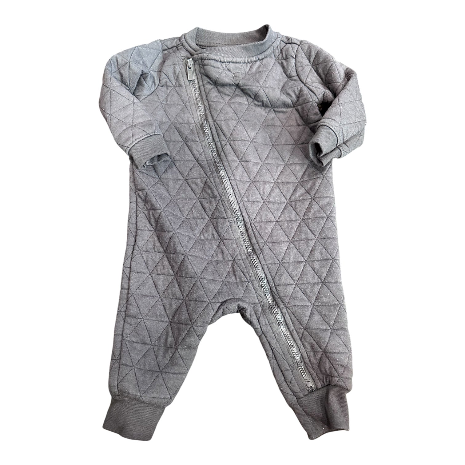 Gray Quilted Sleep N Play (3-6m)