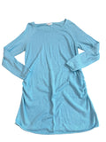 Blue Long-Sleeve Maternity Dress (XL)