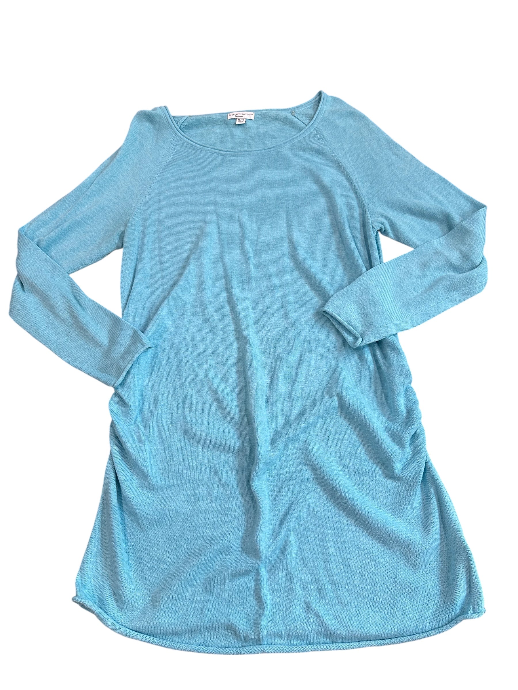 Blue Long-Sleeve Maternity Dress (XL)