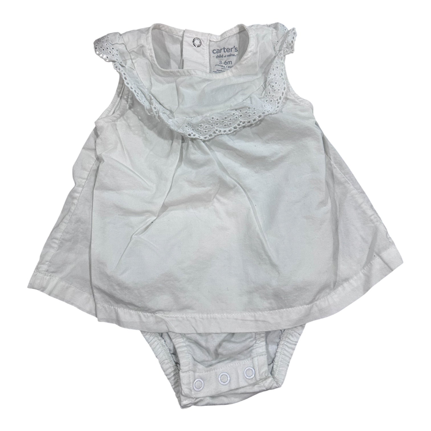 White Onesie Dress (3-6m)