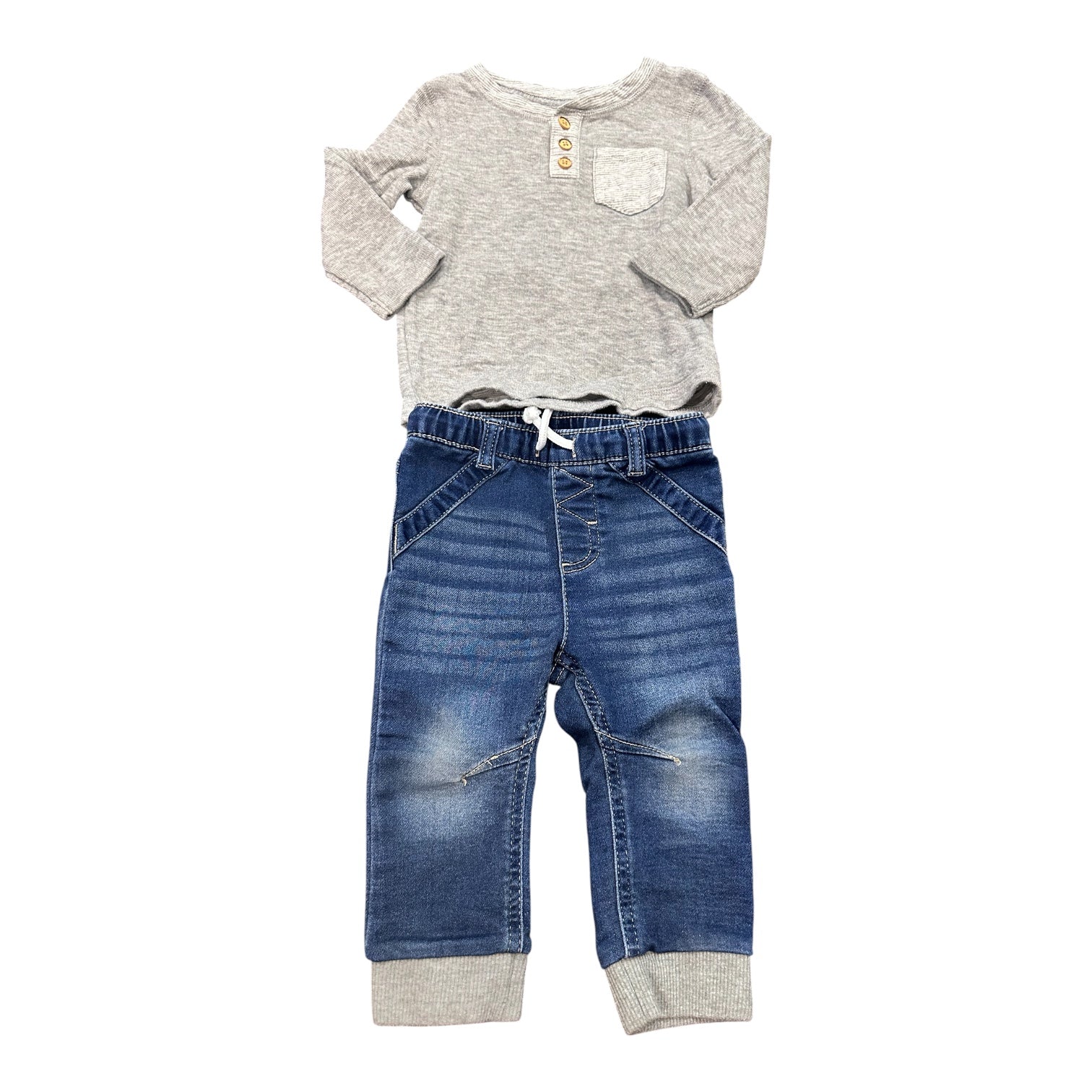 Boys Long-Sleeve Shirt + Jeans Set (12m)