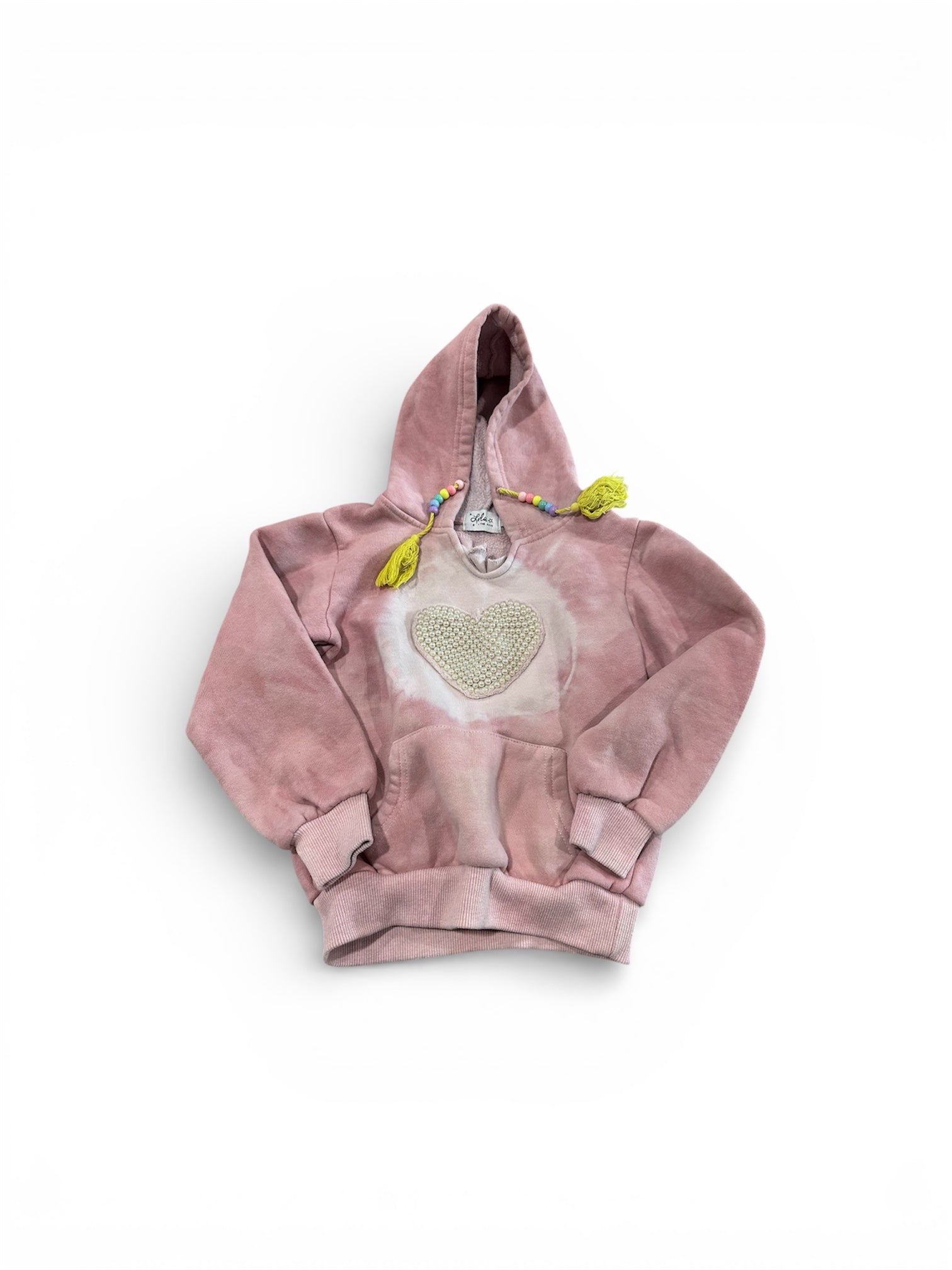 Tie Dye Pearl Heart Embellished Hoodie (6)