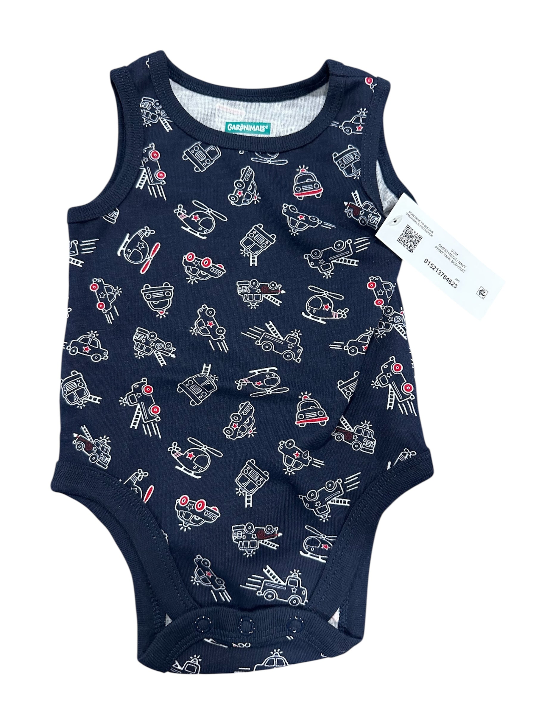 Rescue Vehicle Sleeveless Onesie(0-3m)