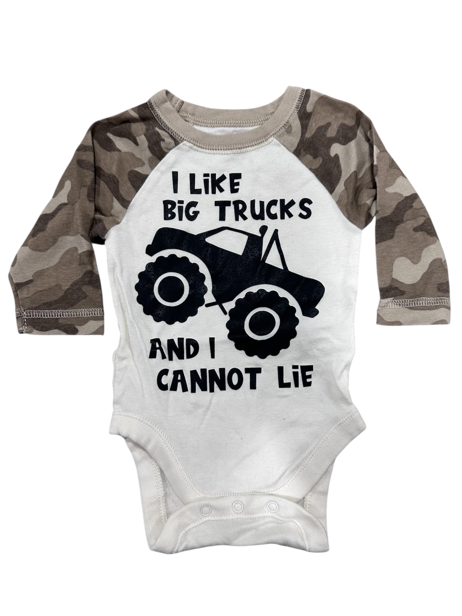 I Like Big Trucks Long-sleeve Onesie (0-3m)
