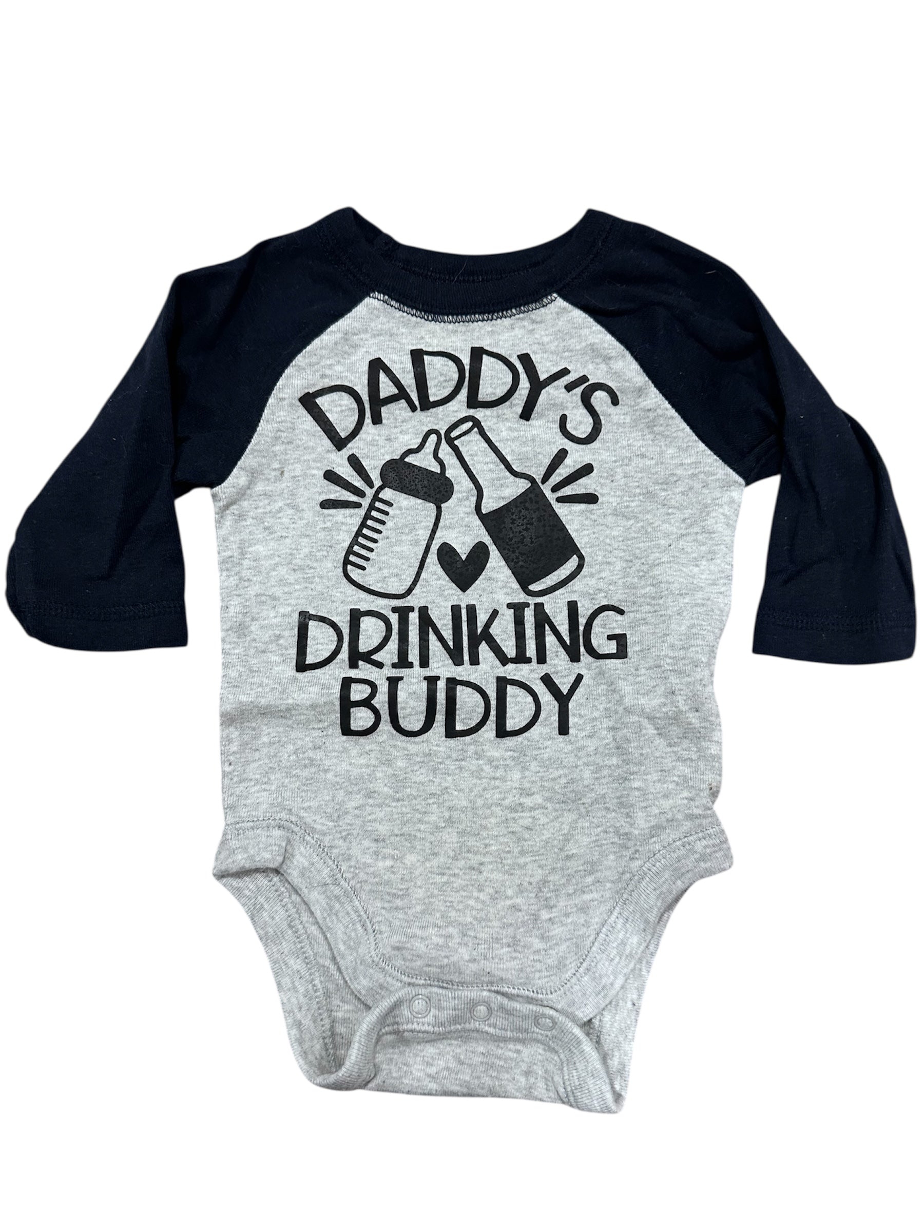 Drinking Buddy Long-sleeve Onesie (0-3m)