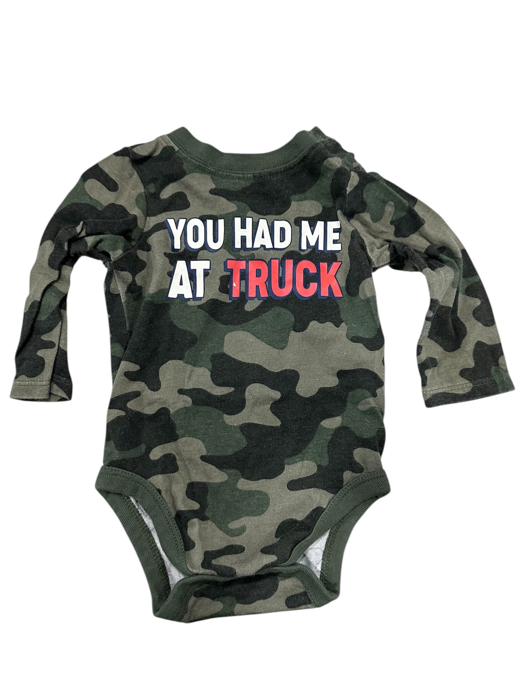 Camo Truck Long-sleeve Onesie (0-3m)