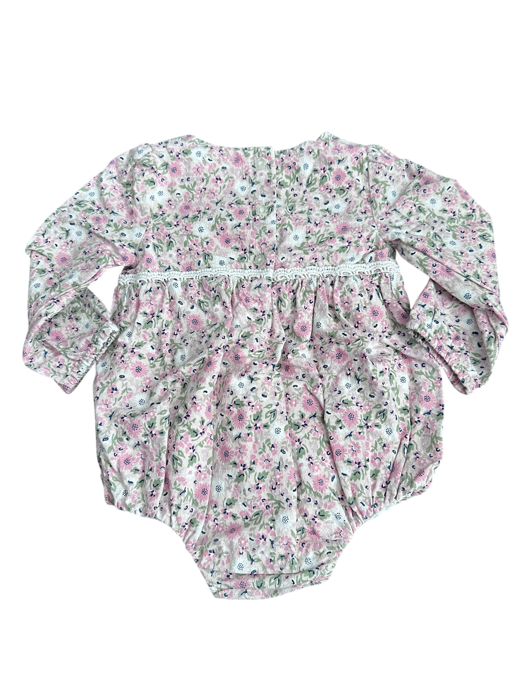 Flower Long-sleeve Onesie (3-6m)