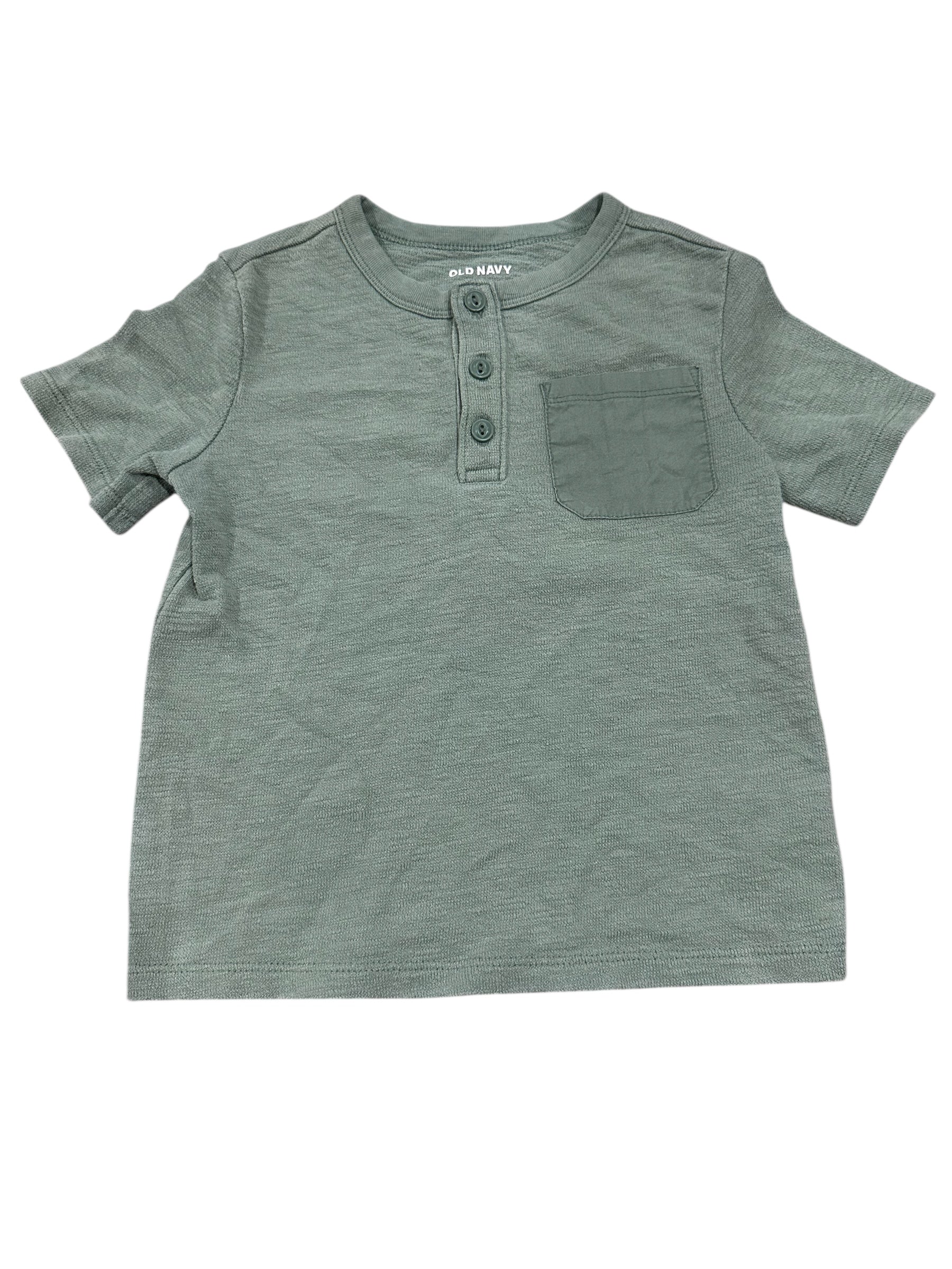 Sage Green Henley Shirt (4T)