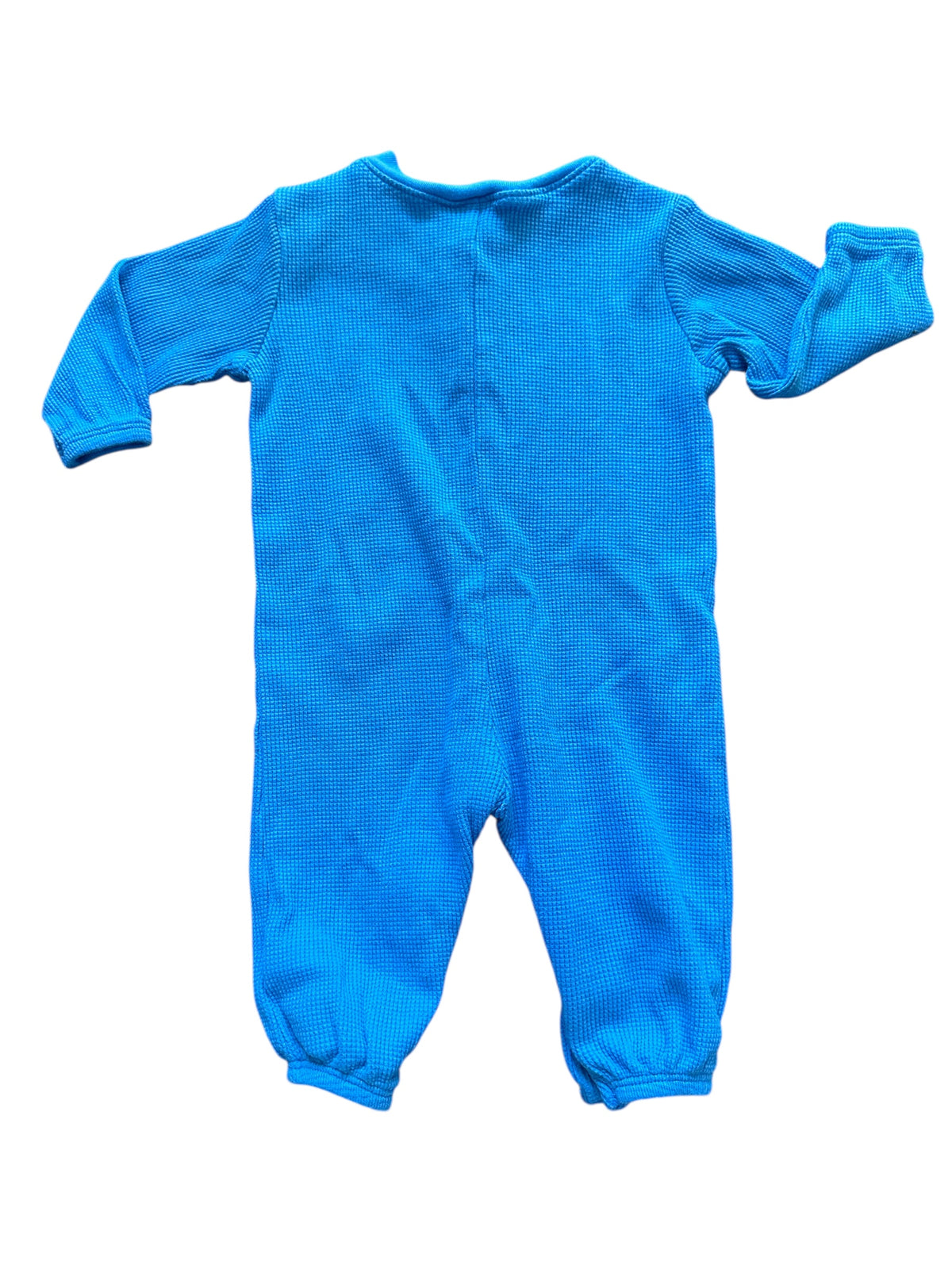 Blue Waffle-Knit One-Piece (3-6m)