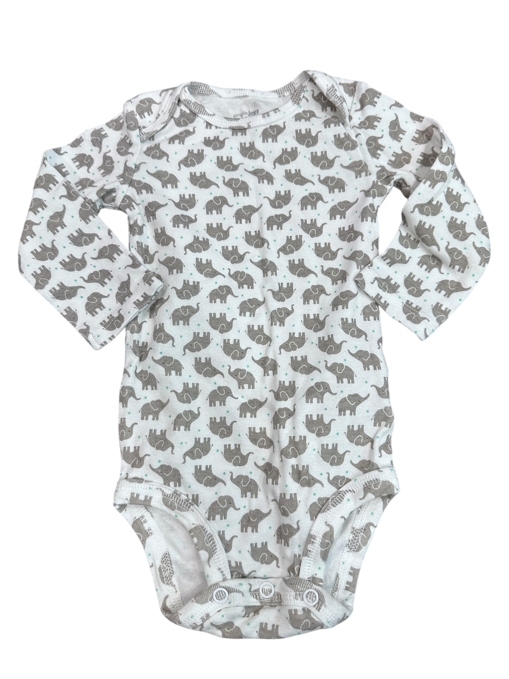 Elephant Long-sleeve Onesie (6-9m)