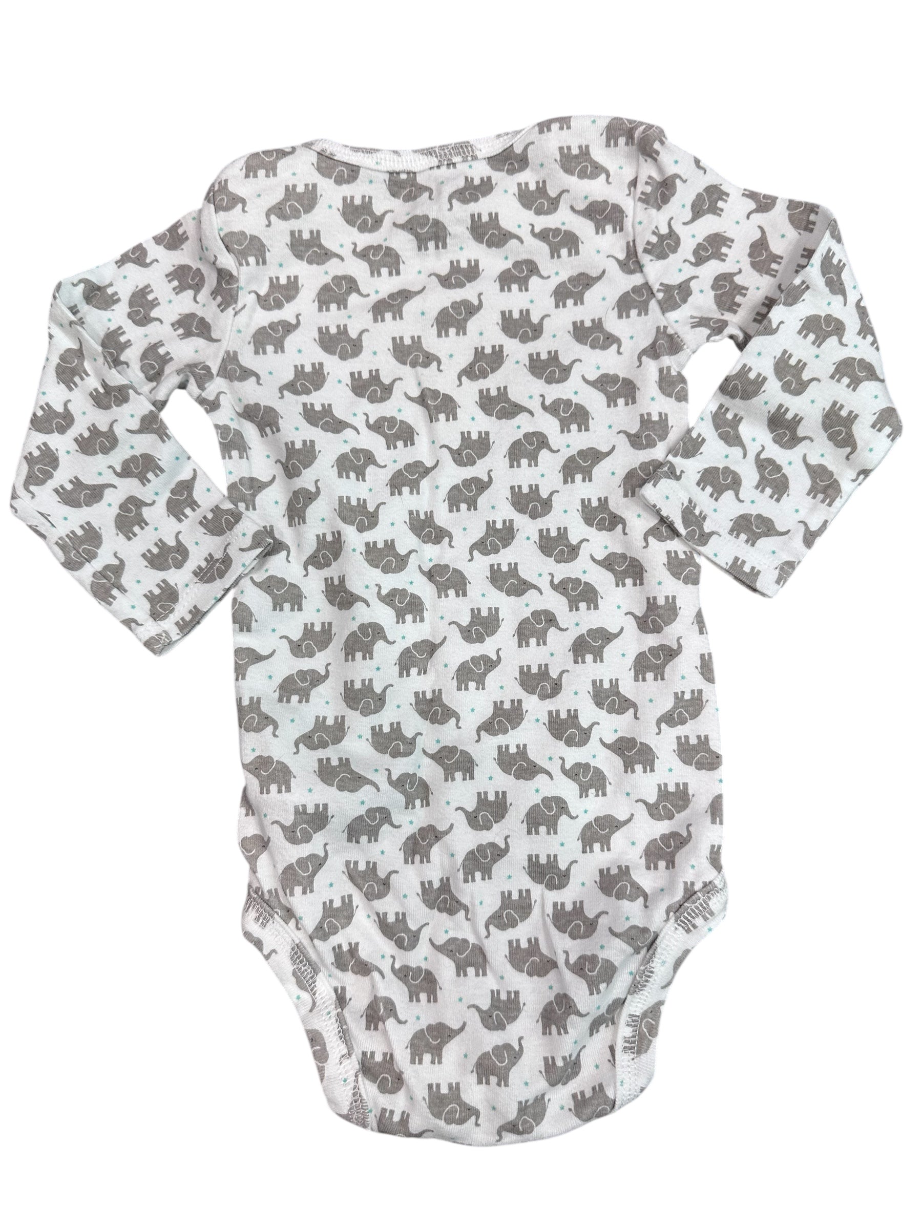 Elephant Long-sleeve Onesie (6-9m)