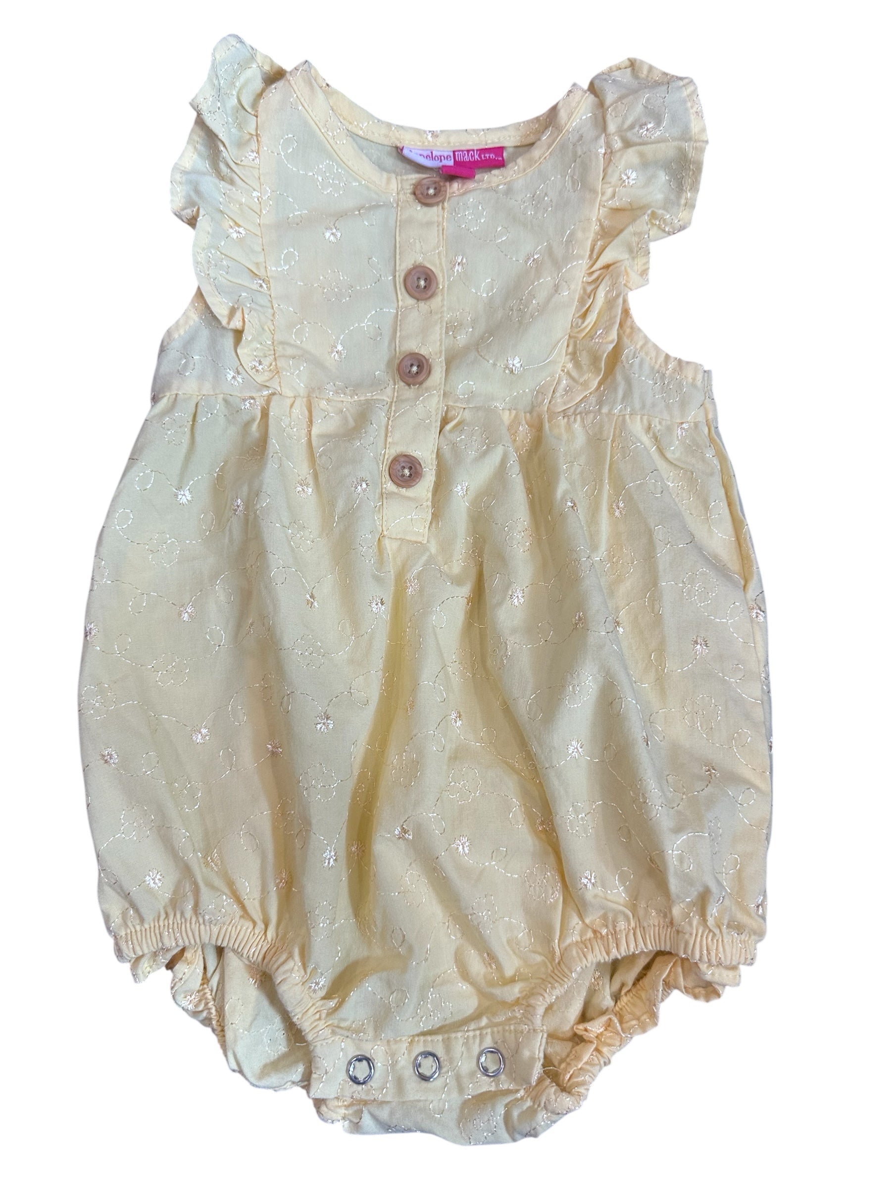 Yellow Ruffle Onesie (6-9m)