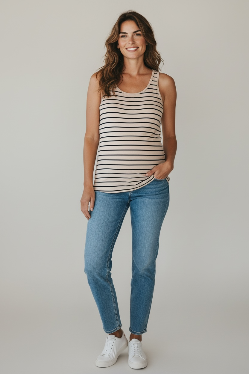 Striped Maternity Tank (M)