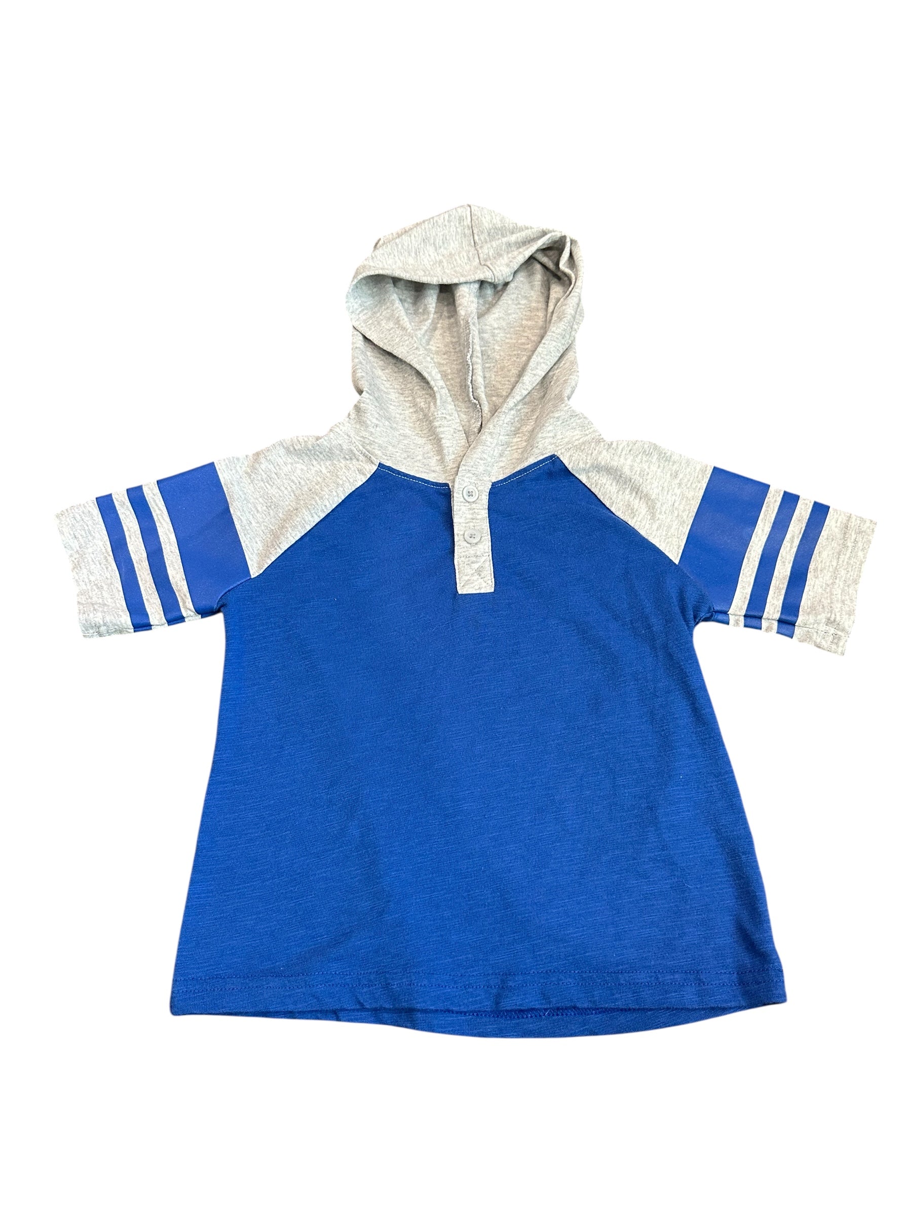 Blue Hooded Henley (4T)